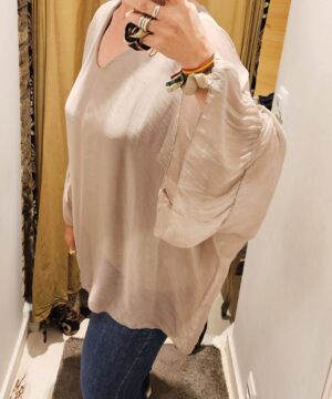 BLUA SEDA MANGA VOLANTE