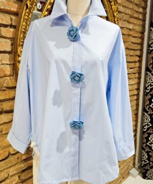 CAMISA FLORES DENIM